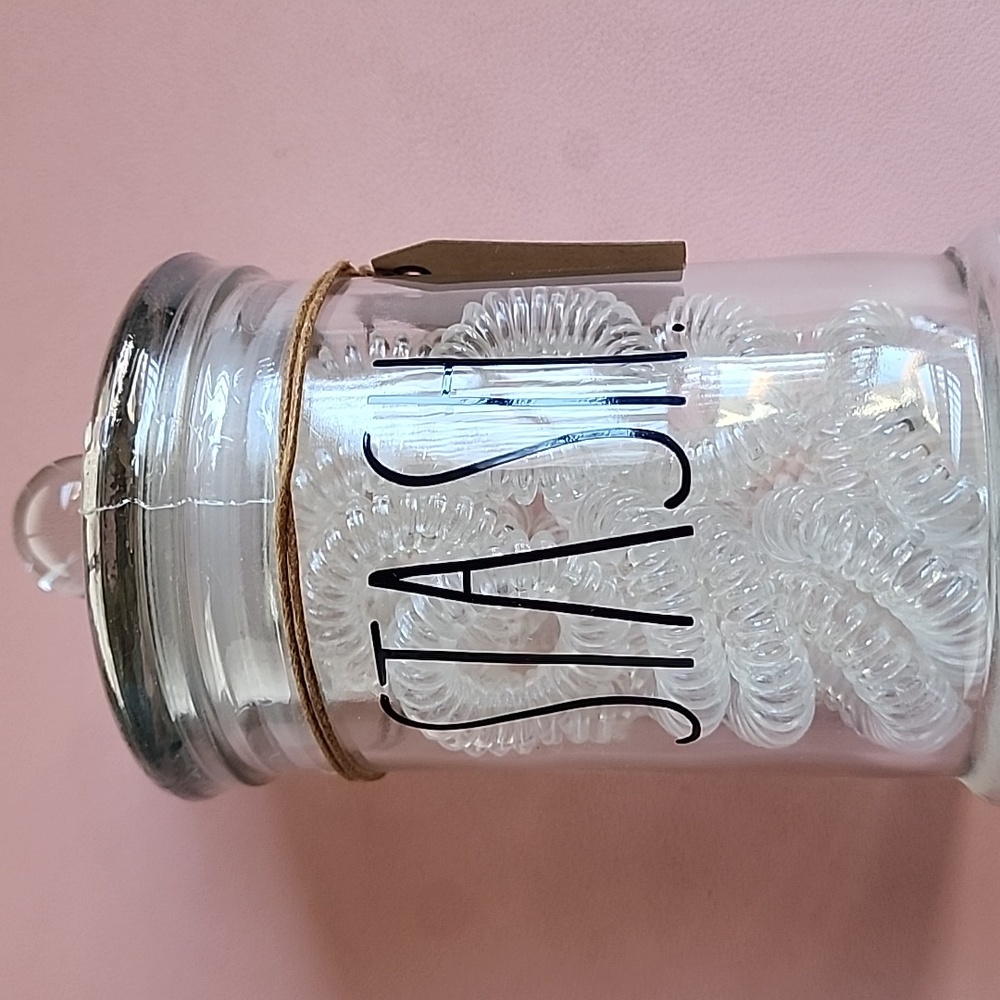 Rae Dunn Glass STASH Jar